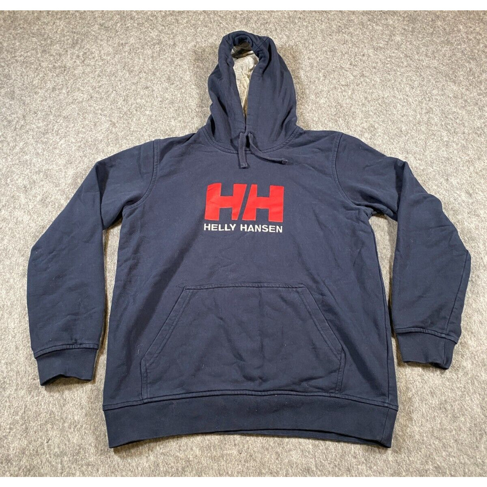 Helly Hansen Hoodie Women's Large Navy Blue Pullover Hooded Sweatshirt Skier
